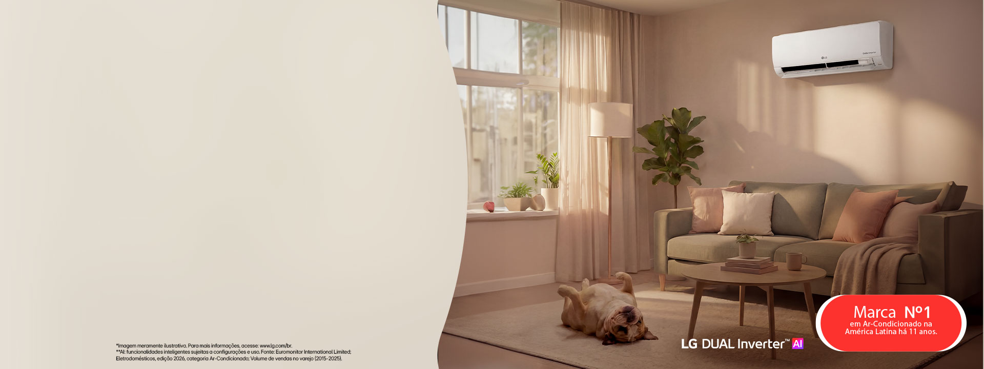 Ar-condicionado LG em ambiente residencial